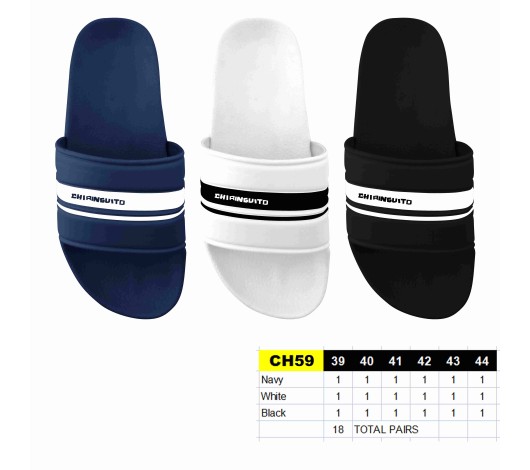 CH59 - Claquettes Hommes - du 39 au 44 - 3 couleurs - 18 paires